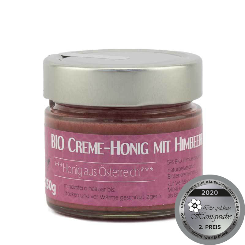 Bio Blütencremehonig mit Himbeere